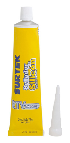 Foto 2 pulgar | Silicón Flexible Tubo Alta Temperatura Aluminio 70gr Surtek