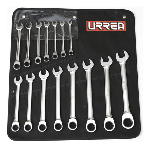 Juego 12 Llaves Combinadas Matraca Acero Cromo Urrea