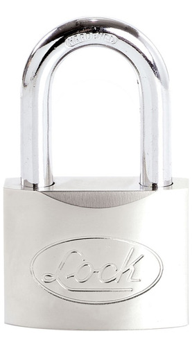 Candado Acero Largo Llave Disco Cromo Satinado Lock