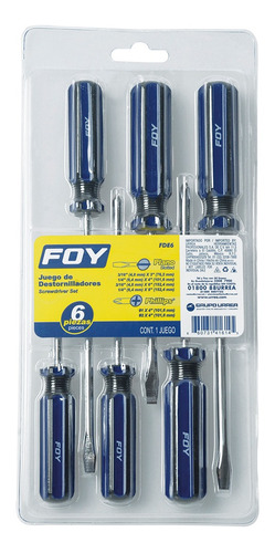 Foto 1 | Juego 6 Desatornilladores Mango Hexagonal Pvc Combinado Foy