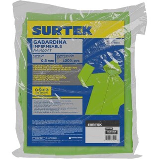 Foto 2 | Gabardina Impermeable Alta Visibilidad Pvc Verde Surtek
