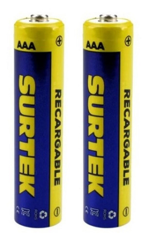 Foto 2 pulgar | 2 Pilas Aaa Recargables Ni-mh 1.2v 1000mah Baterías Surtek
