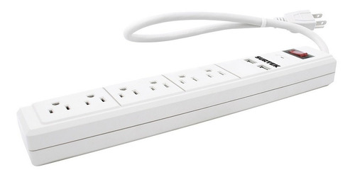 Multicontacto Barra 6 Entradas 2 Puertos Usb Surtek