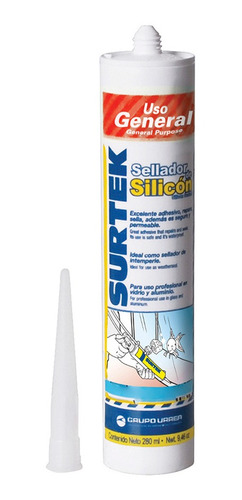 Foto 2 pulgar | Silicón Cartucho Estandar Uso General Negro 280ml Surtek