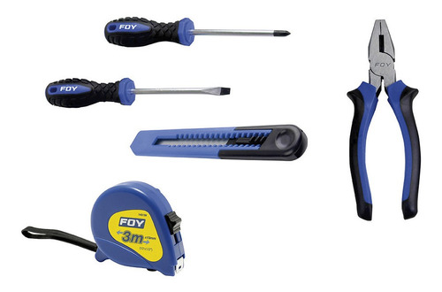 Juego Combinado 5 Herramientas Básicas Reparaciones Foy