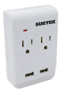 Foto 1 | Multicontacto Barra 2 Entradas 2 Puertos Usb 2.4 A Surtek