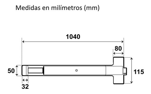 Foto 2 | Barra Antipánico Manija Exterior Llave Estándar Lock