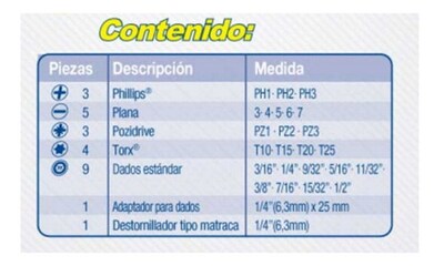 Foto 2 | Juego 26 Puntas Intercambiables Destornillador Surtek
