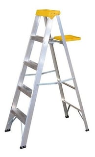 Foto 1 | Escalera 4 Peldaños Aluminio Tipo Tijera 1.54 Metros Surtek Color Amarillo
