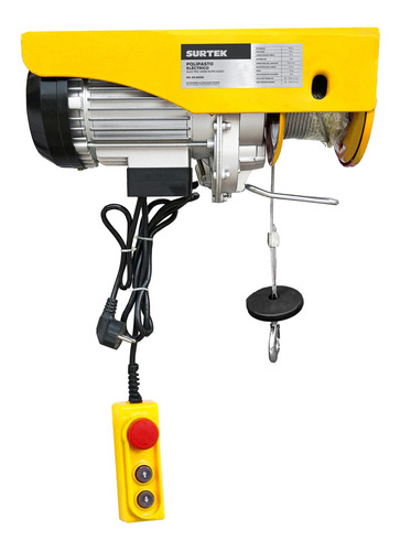 Foto 2 pulgar | Polipasto Eléctrico 0.6ton Uso Carga Libre 950w Surtek