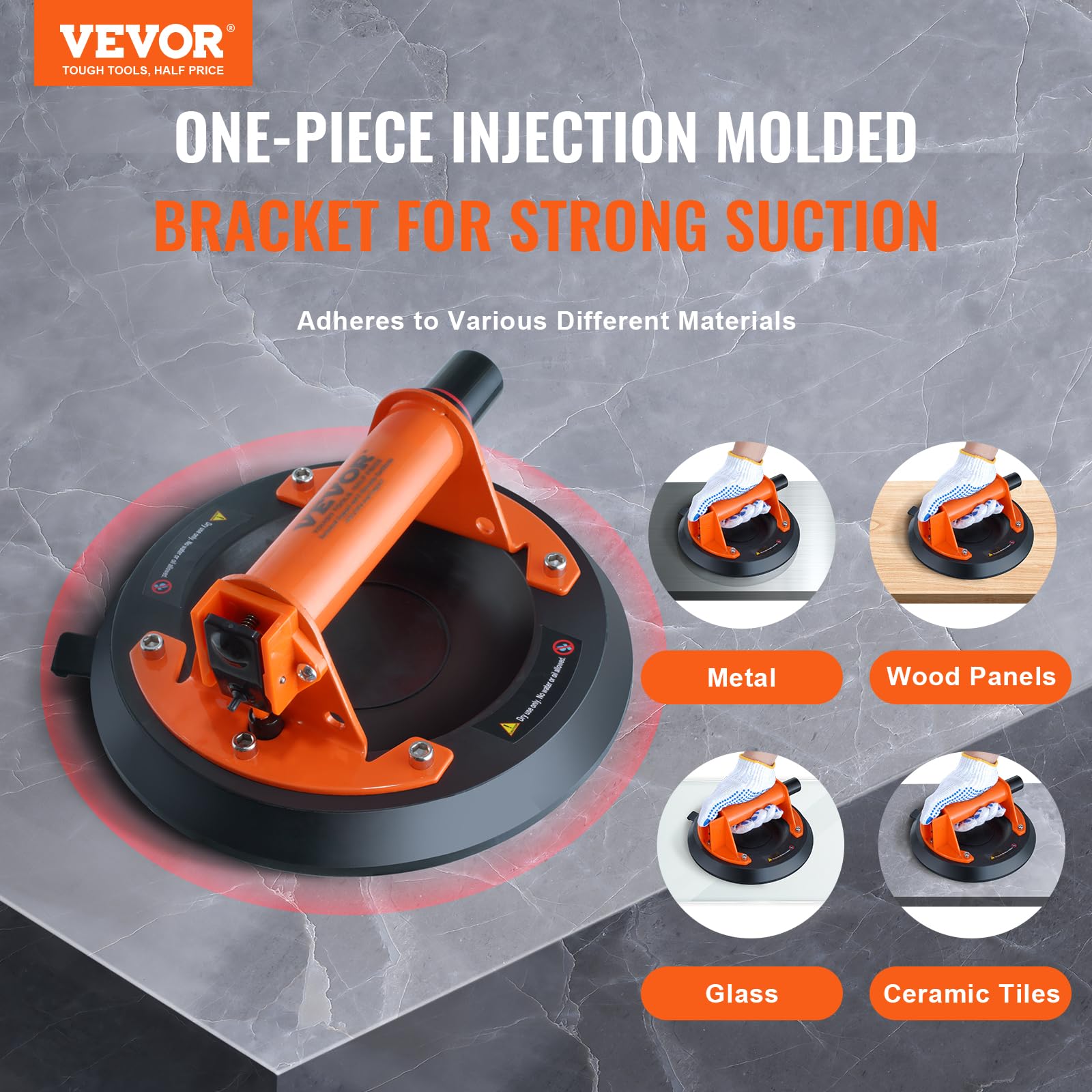 Foto 3 pulgar | Ventosa De Vidrio Vevor 8 Heavy Duty Con Mango De Abs, 100 Kg - Venta Internacional.