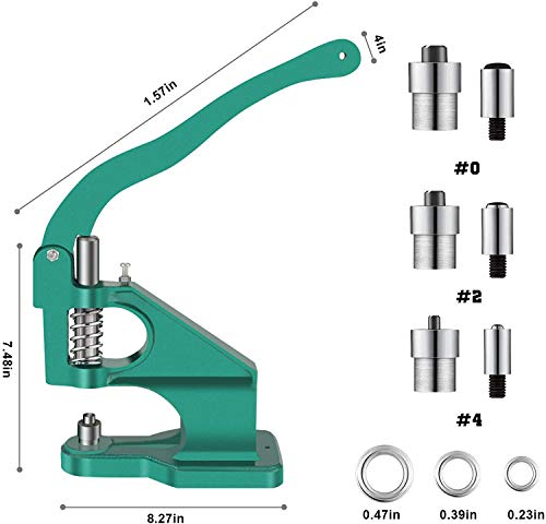Foto 4 pulgar | Máquina De Ojales Yosoo, Perforadora Manual De Alta Resistencia Con 3 Troqueles - Venta Internacional.