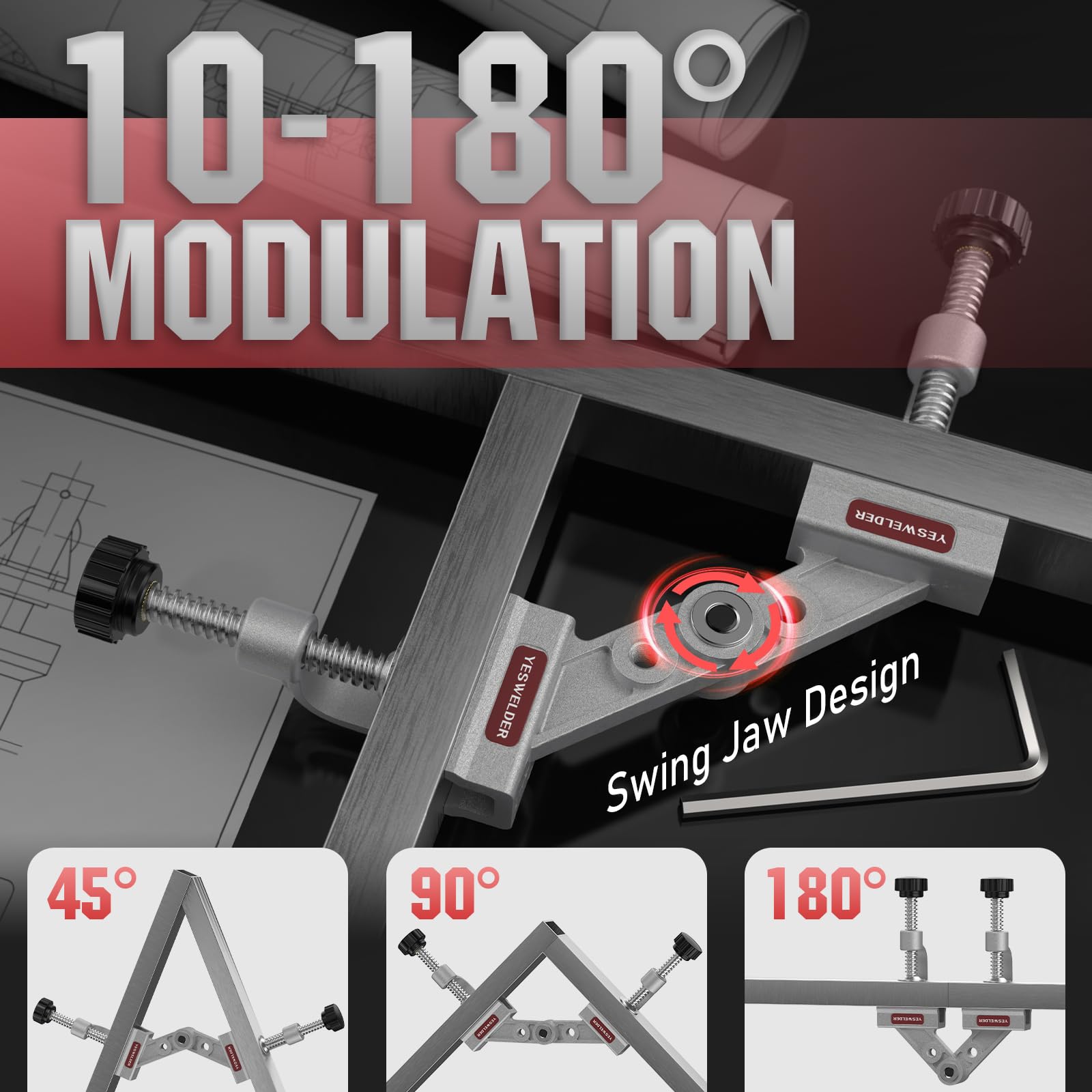 Foto 2 | Abrazadera De Tubo Yeswelder 10-180° De Aleación De Aluminio Ajustable - Venta Internacional.