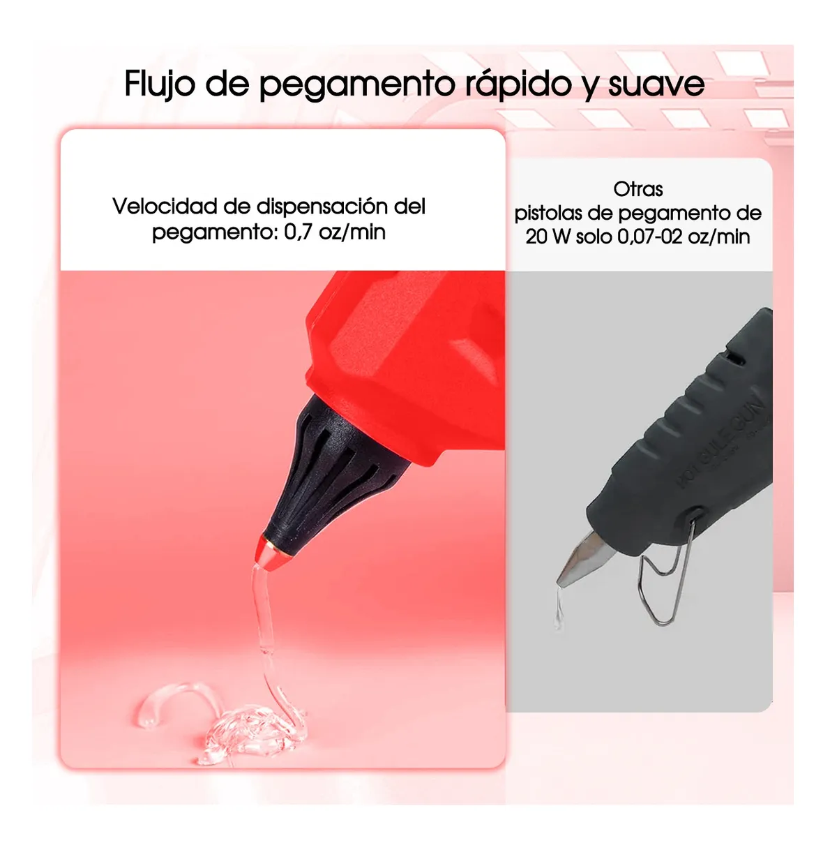 Foto 3 pulgar | Pistola De Silicon Caliente Inalambrica 300w Con 30 Barras Rojo Negro