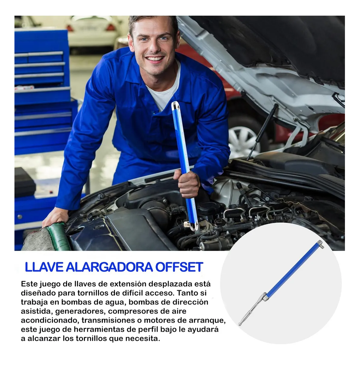 Foto 4 pulgar | Llave De Extensión Offset  Llave De Extensión Multifuncional Azul