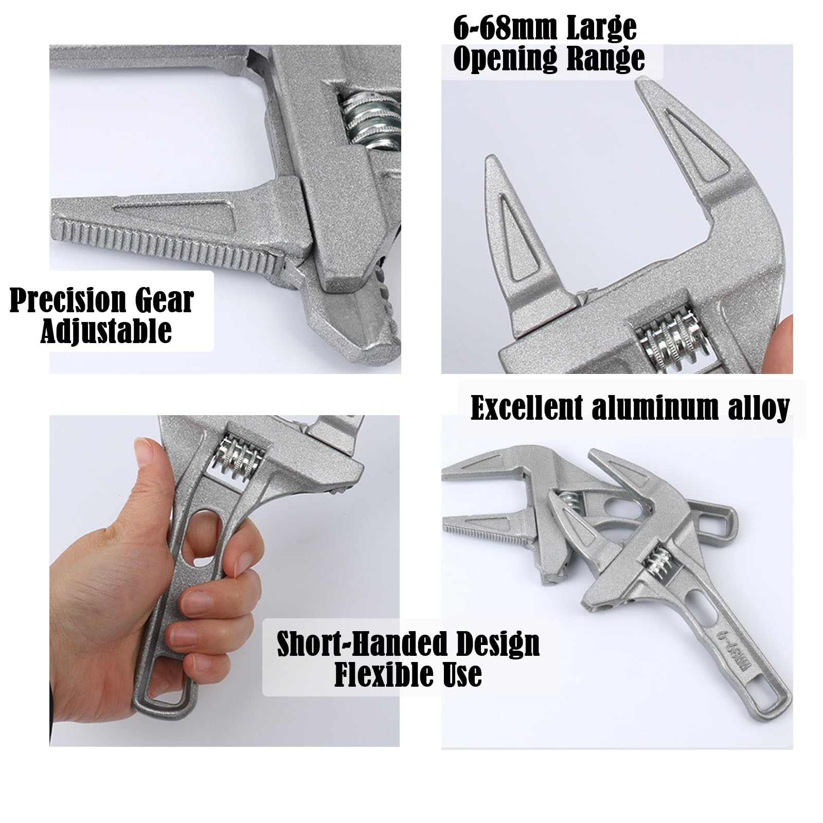 Foto 6 pulgar | Llave Ajustable Homesogood  Mango Corto  Aleación De Aluminio De 6-68 Mm - Venta Internacional.