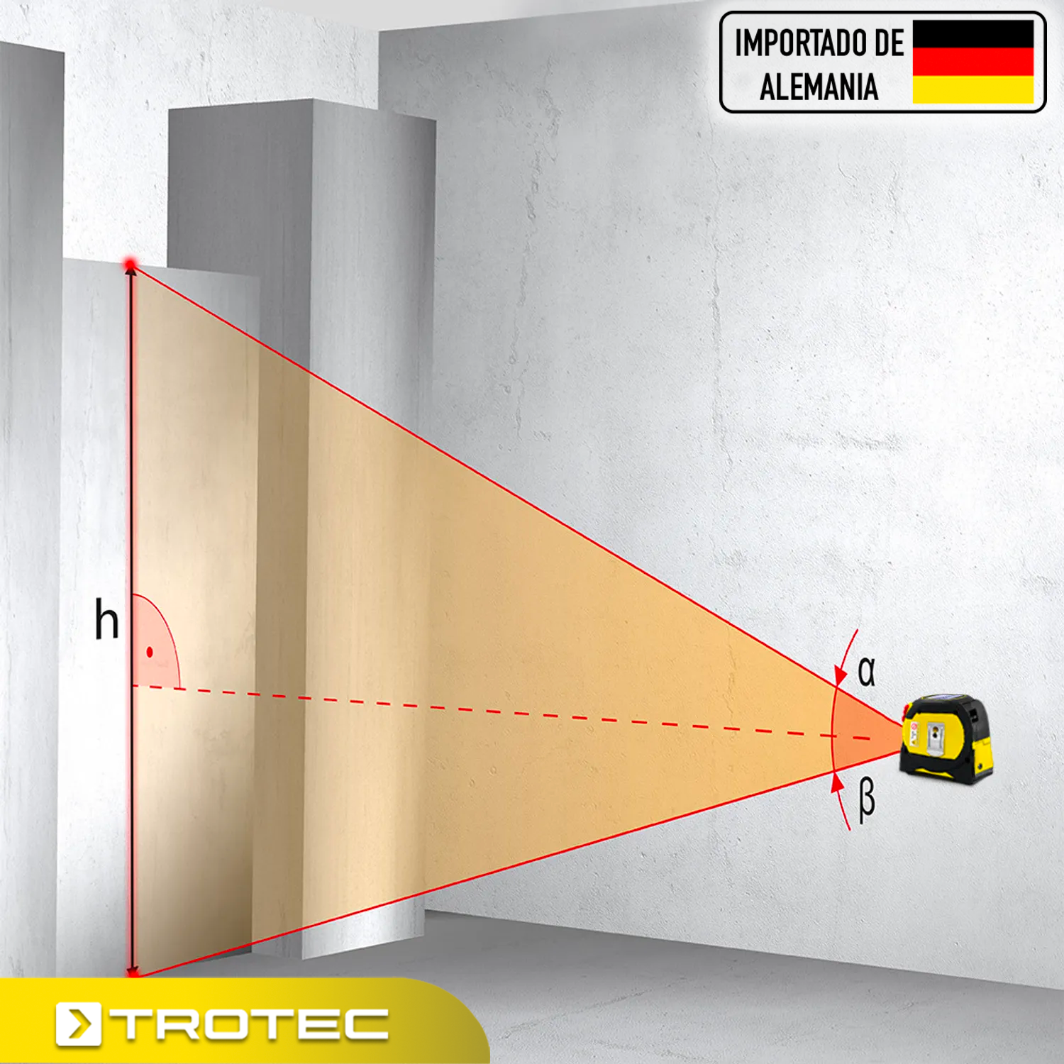 Foto 9 pulgar | Flexómetro 3 En 1 Trotec Con Láser 40m Y Cinta 5m