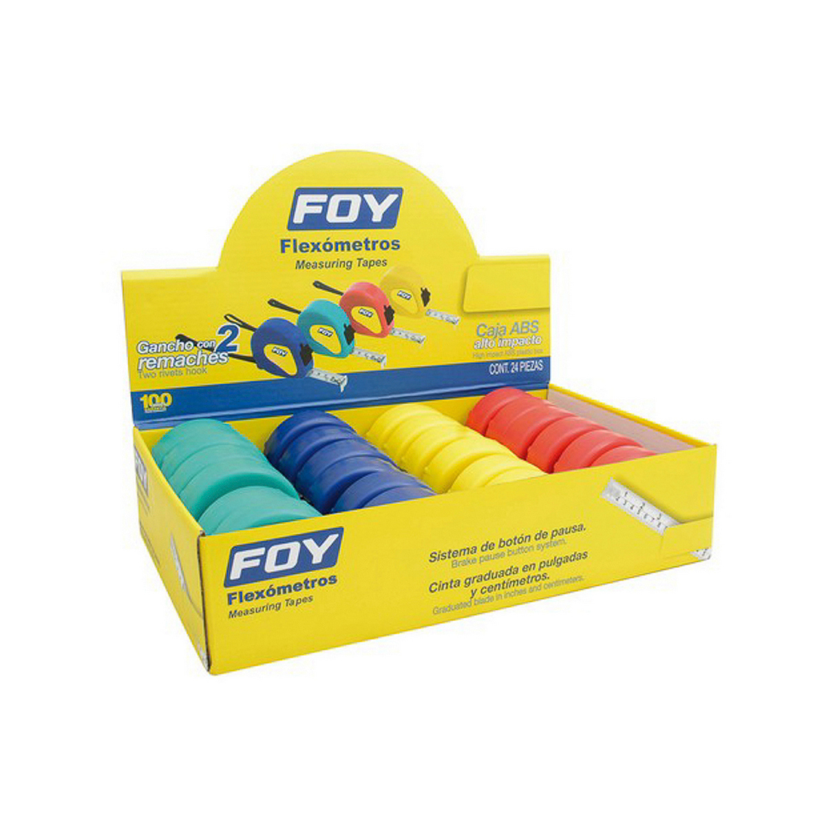 Flexometro Foy 5.0mt X 19mm Caja Alto Impacto Varios Colores