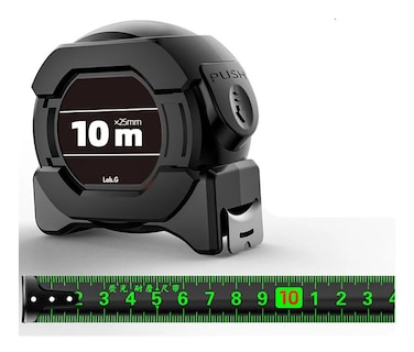Foto 2 | Cinta Metrica Lab.g Flexometro Regla Retractil Fluorescente 10m Negro