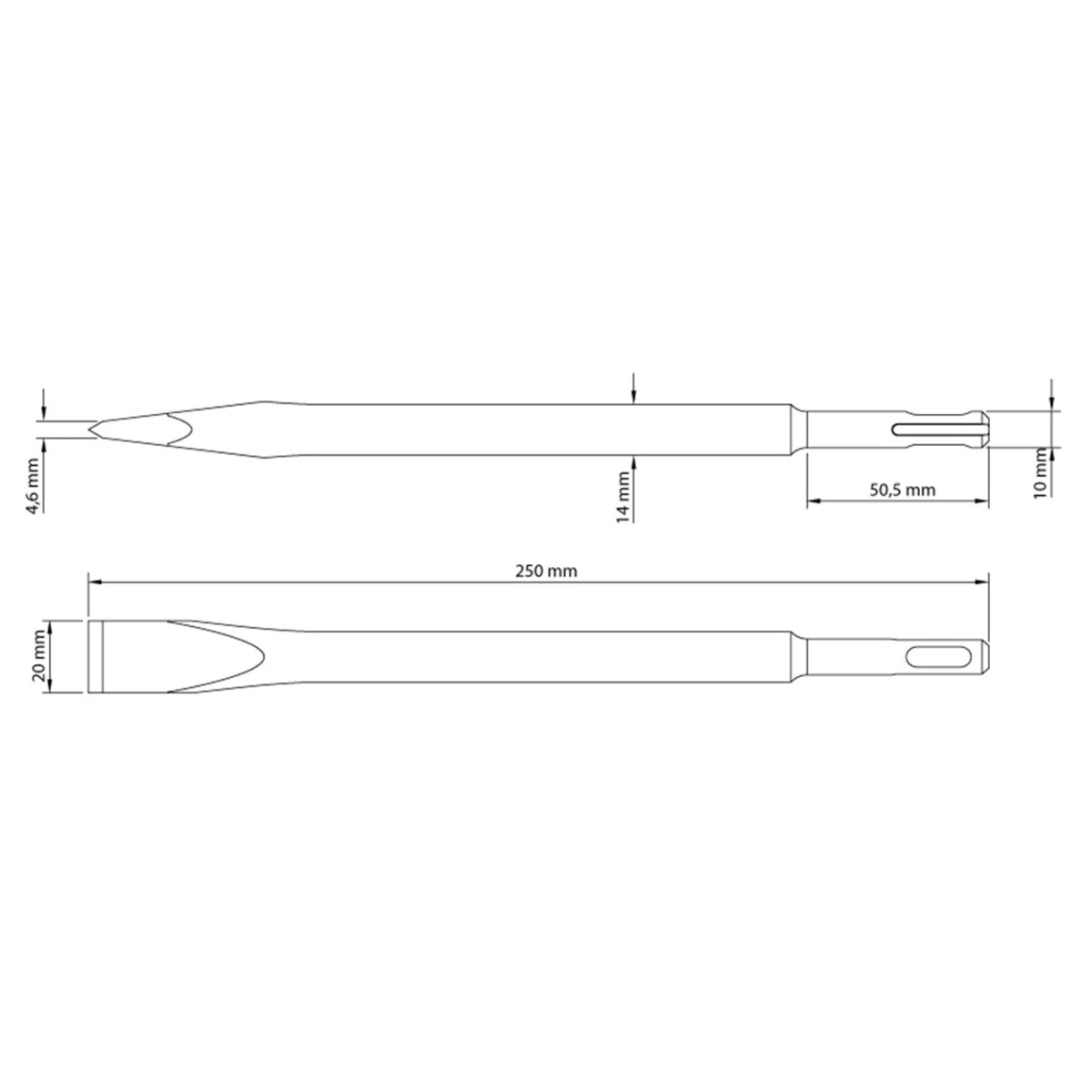 Foto 5 | Cincel Plano Sds Plus Trsmontina de 10'' Pulgadas