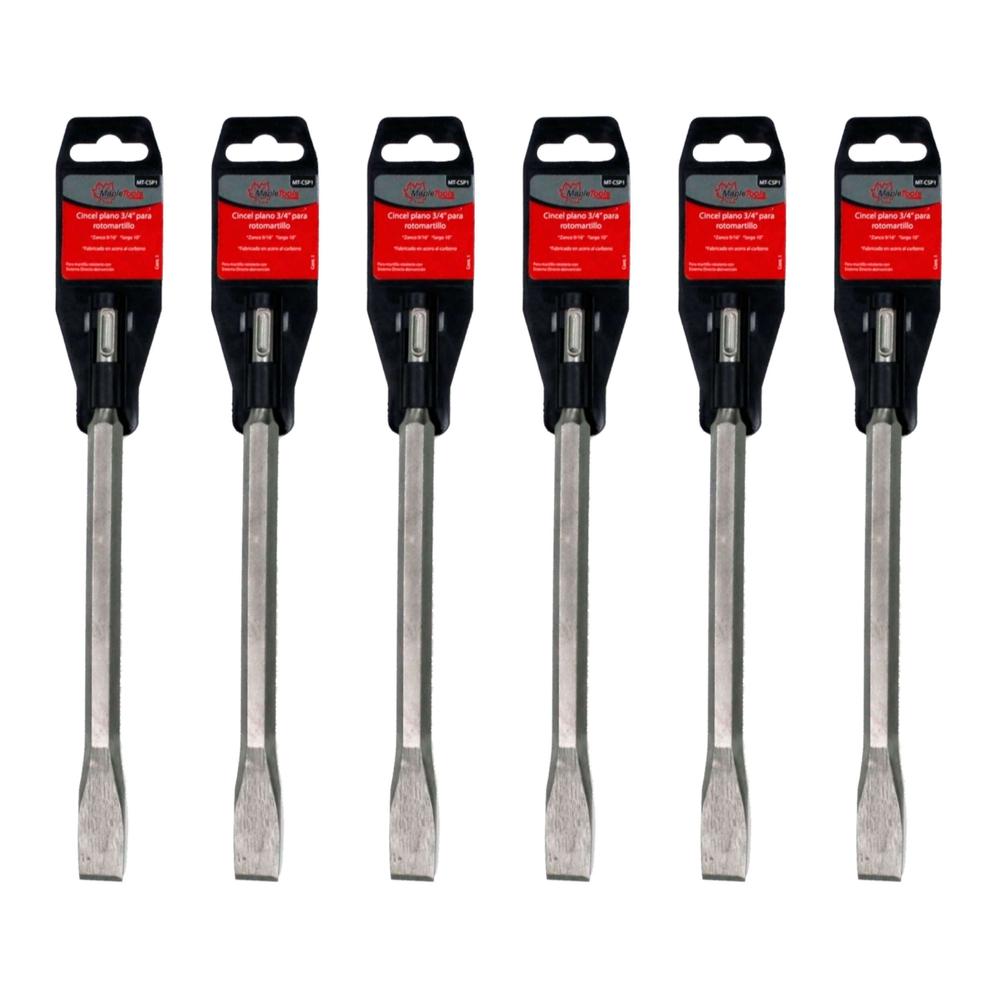 6 Cinceles Para Rotomartillo Sds Plano De 3/4'' Maple Tools