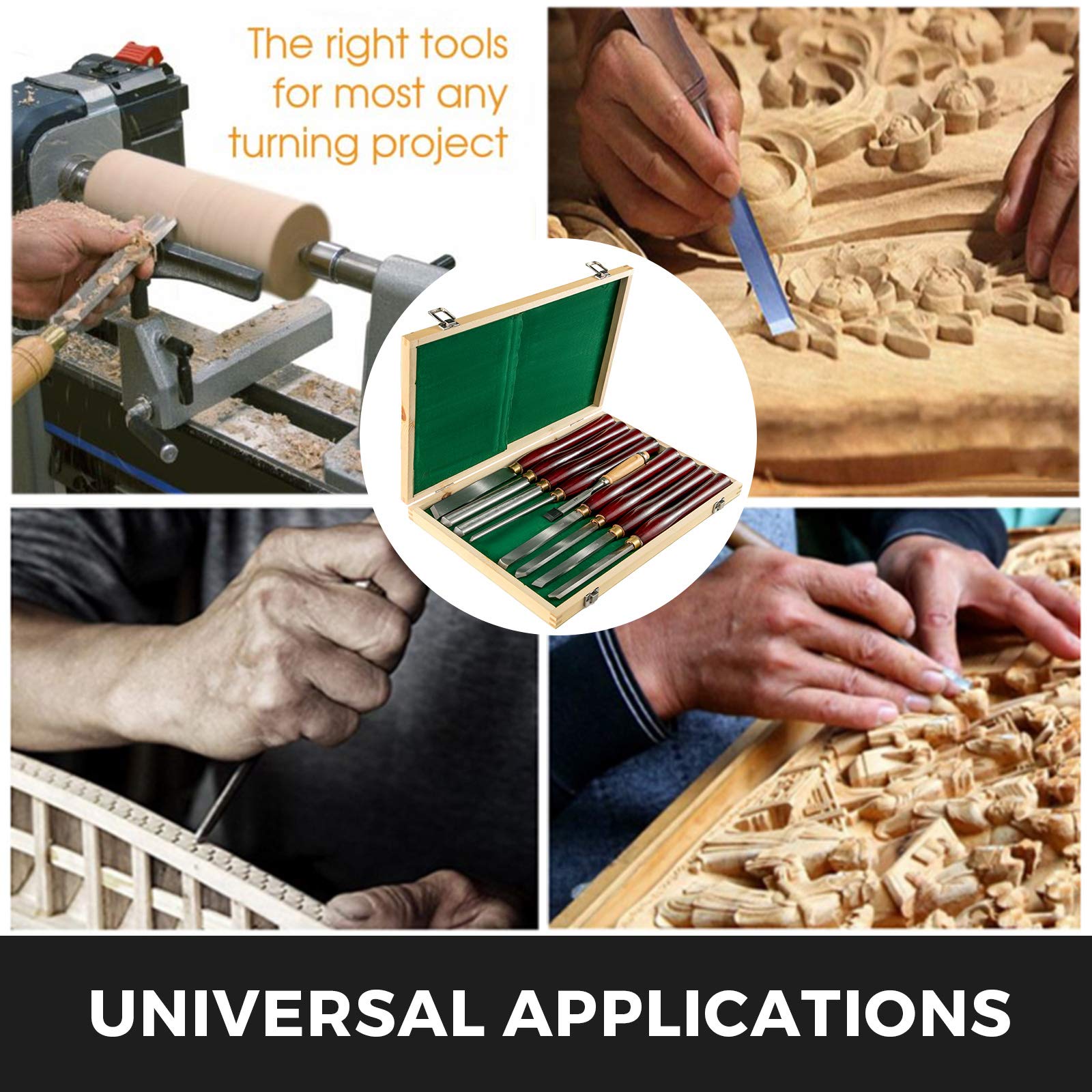 Foto 8 pulgar | Juego De Cinceles Para Tornos Para Carpintería Mophorn De 8 Piezas Con Funda De Madera - Venta Internacional.