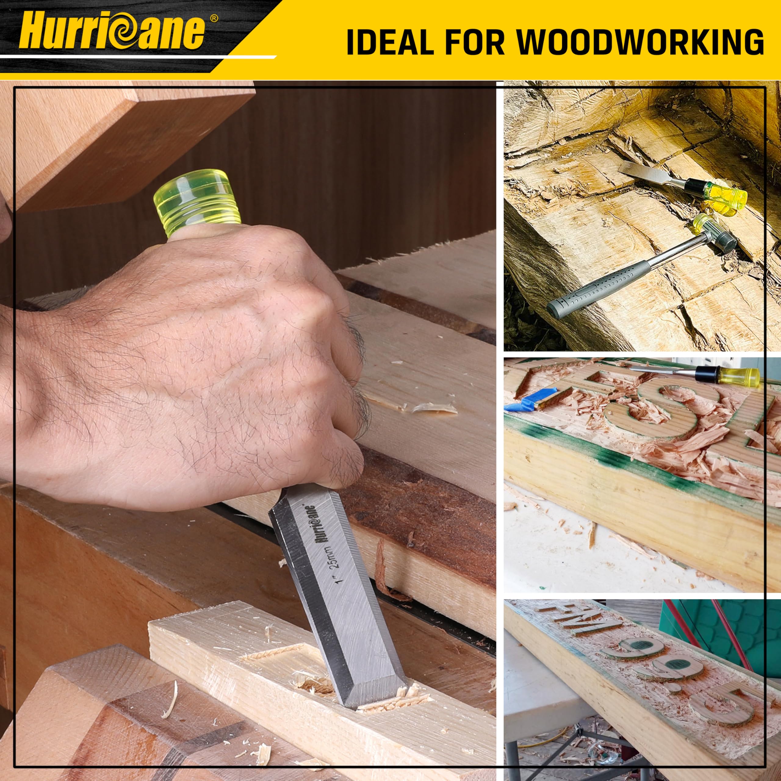 Foto 7 pulgar | Juego De Cinceles Para Madera Hurricane  4 Piezas  Borde Biselado De Acero Cr-v - Venta Internacional.
