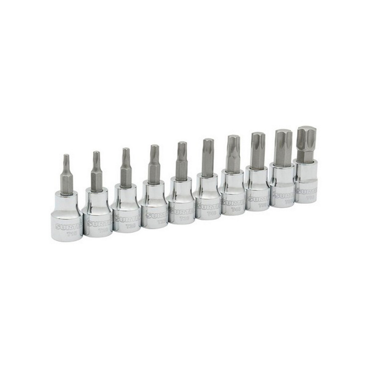 Juego Dados Cuadro Surtek 3/8” Punta Torx (10 Pzas.) Caja Plastica $372