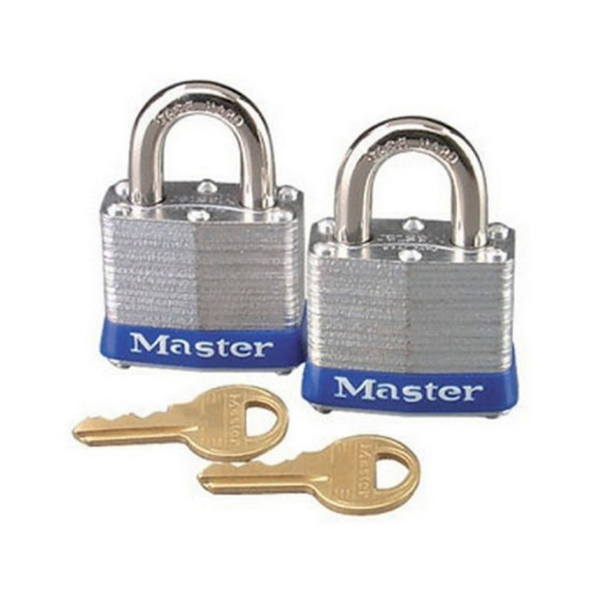 Juego Candados Laminado Master Lock 40mm Gancho Corto Llaves Iguales 2 Pzas