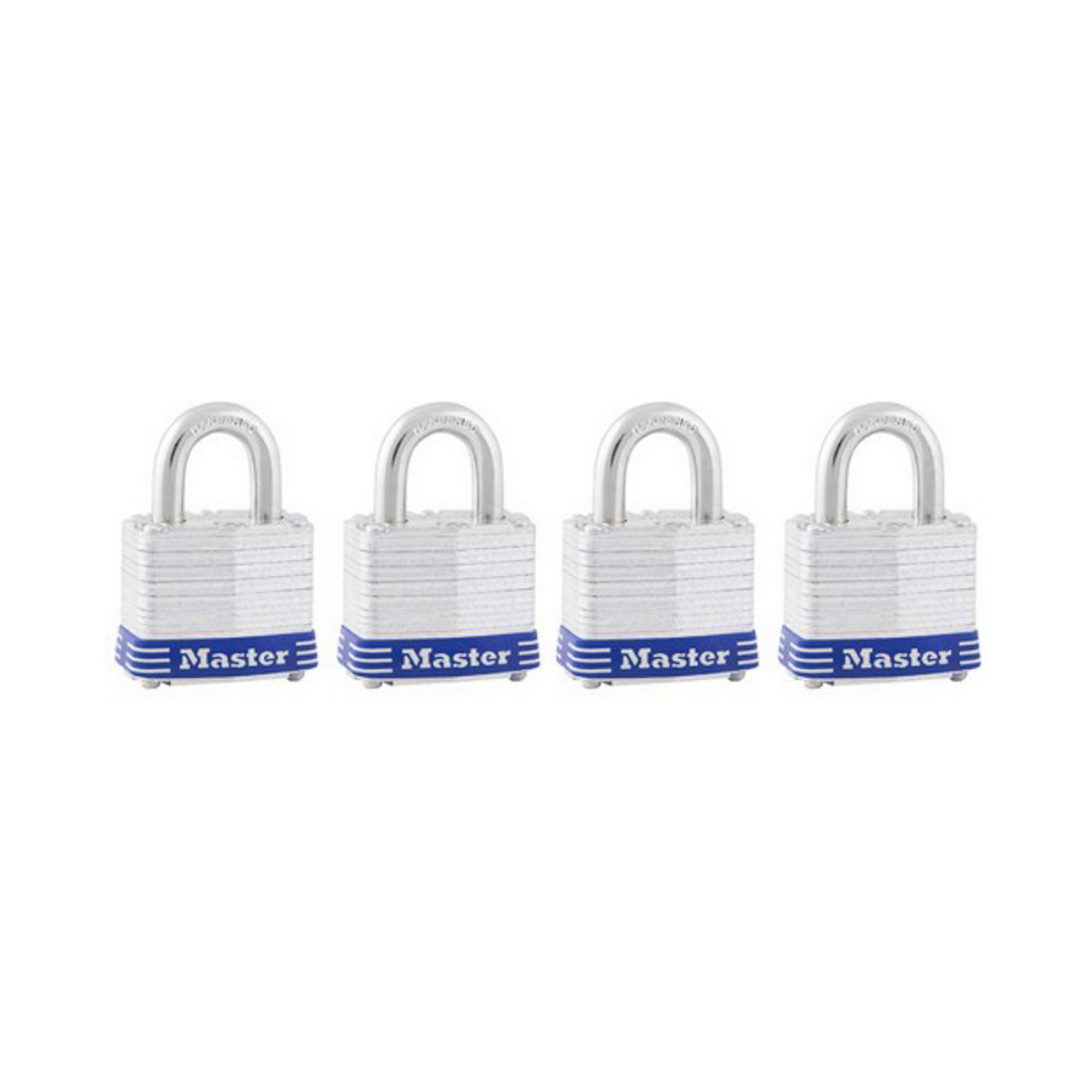 Juego Candados Laminado Master Lock 40mm Gancho Mediano Llaves Iguales 4 Pzas (ml061)