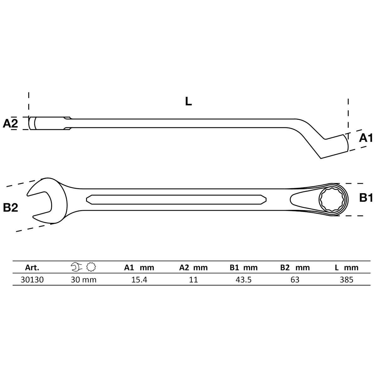 Foto 3 pulgar | Llave Combinada | Acodad | 30 Mm | Bgs 30130