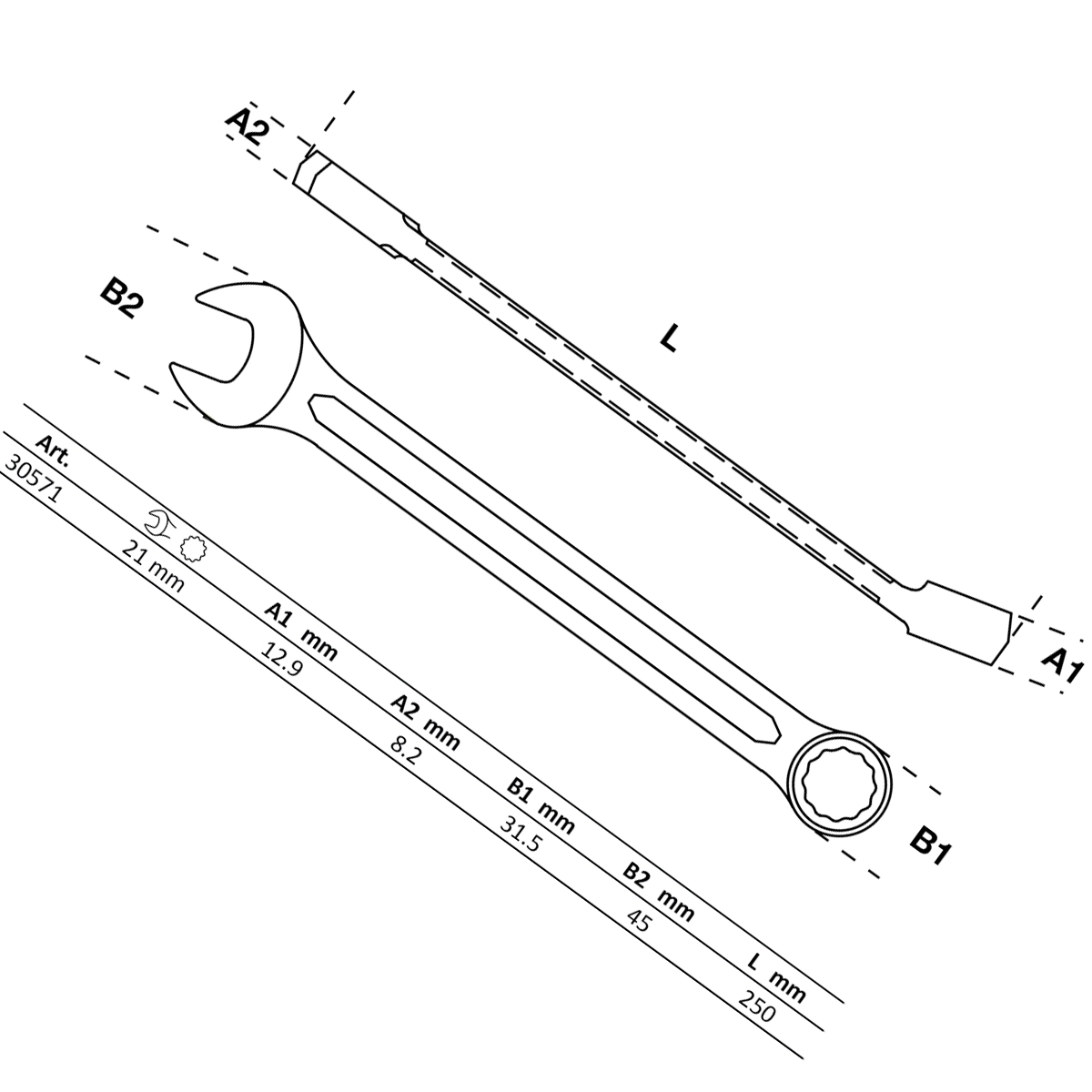 Foto 2 | Llave Combinada | 21 Mm | Bgs 30571