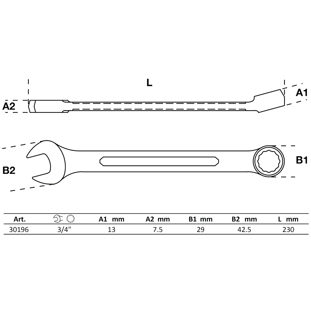 Foto 3 pulgar | Llave Combinada | 3/4'' | Bgs 30196