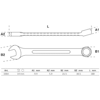 Foto 2 | Llave Combinada | 14 Mm | Bgs 1064