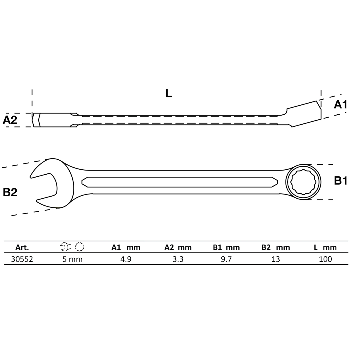 Foto 2 | Llave Combinada | 5 Mm | Bgs 30552