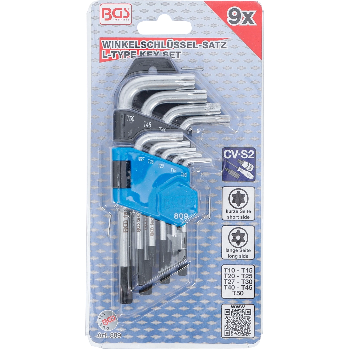 Foto 6 pulgar | Juego Llaves Torx De Seguridad | T10 - T50 | 9 Pz | Bgs 809