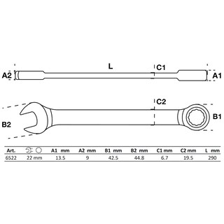 Foto 2 | Llave Combinada Con Matraca | 22 Mm | Bgs 6522