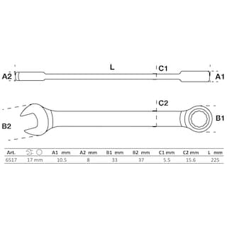 Foto 2 | Llave Combinada Con Matraca | 17 Mm | Bgs 6517