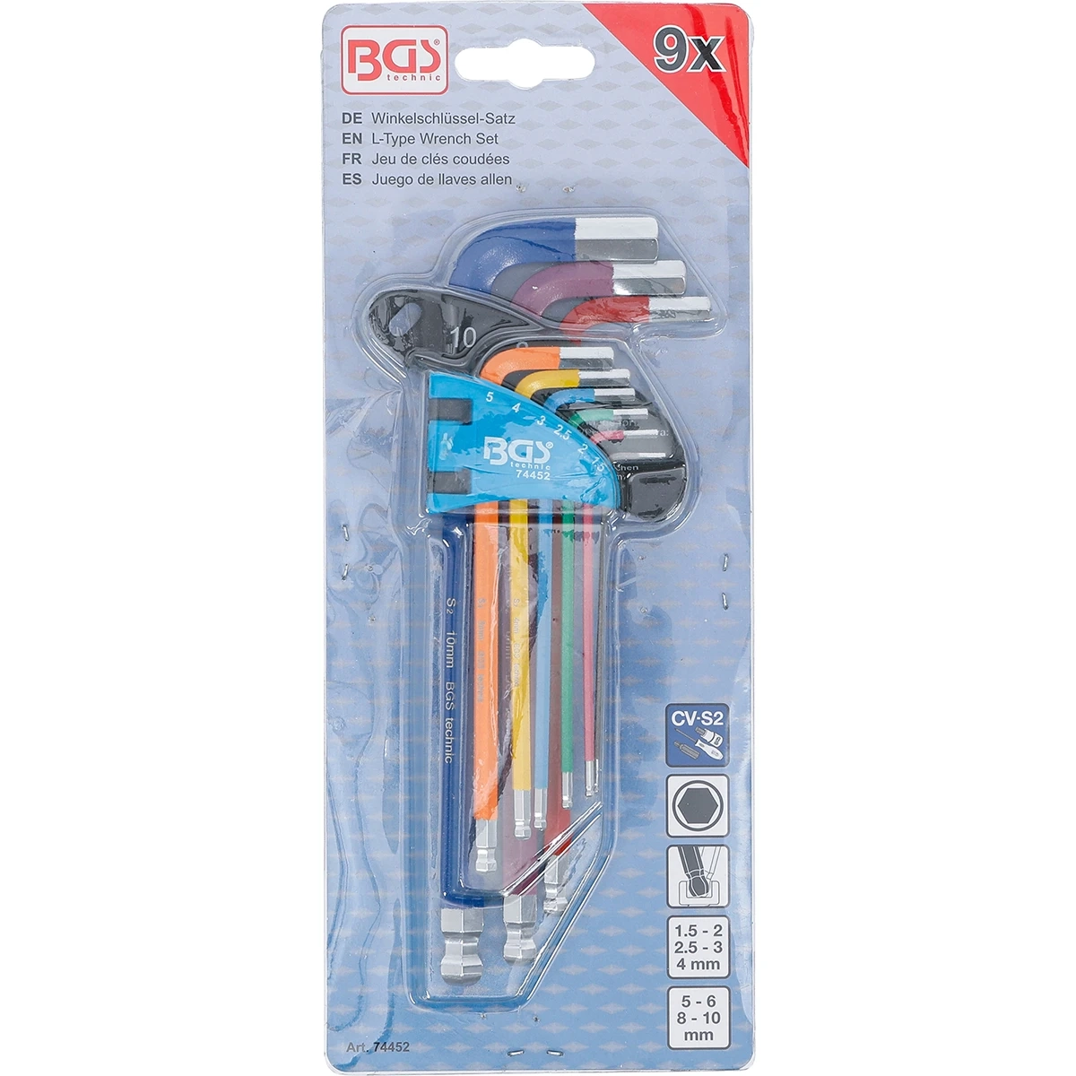 Foto 5 pulgar | Juego De Llaves Allen Hexagono | 9 Pza 1,5-10 Mm | Bgs 74452 Color Multicolor