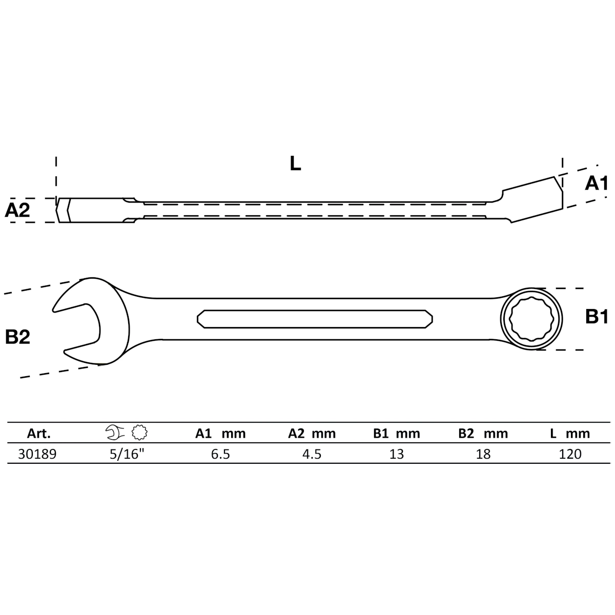Foto 2 | Llave Combinada | 5/16'' | Bgs 30189
