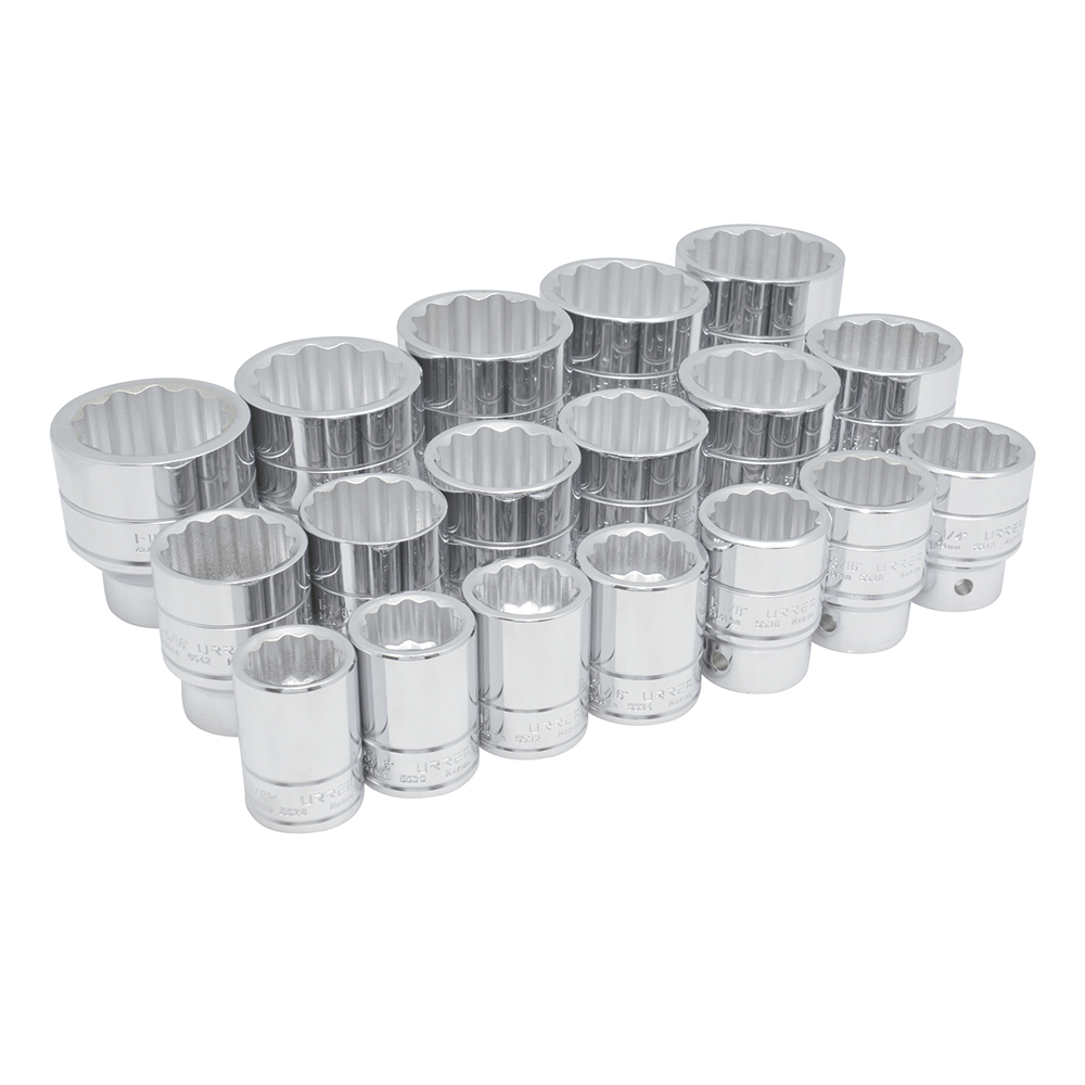 Juego De Dados Cuadro De 3/4'', 12 Puntas, En Pulgadas, 18 Piezas Urrea