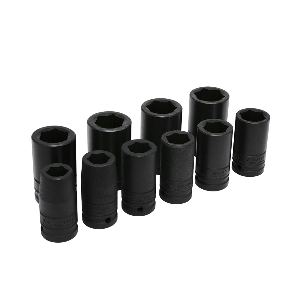 Juego De Dados Largos De Impacto Cuadro De 3/4'', 6 Puntas, En Pulgadas, 10 Piezas Urrea