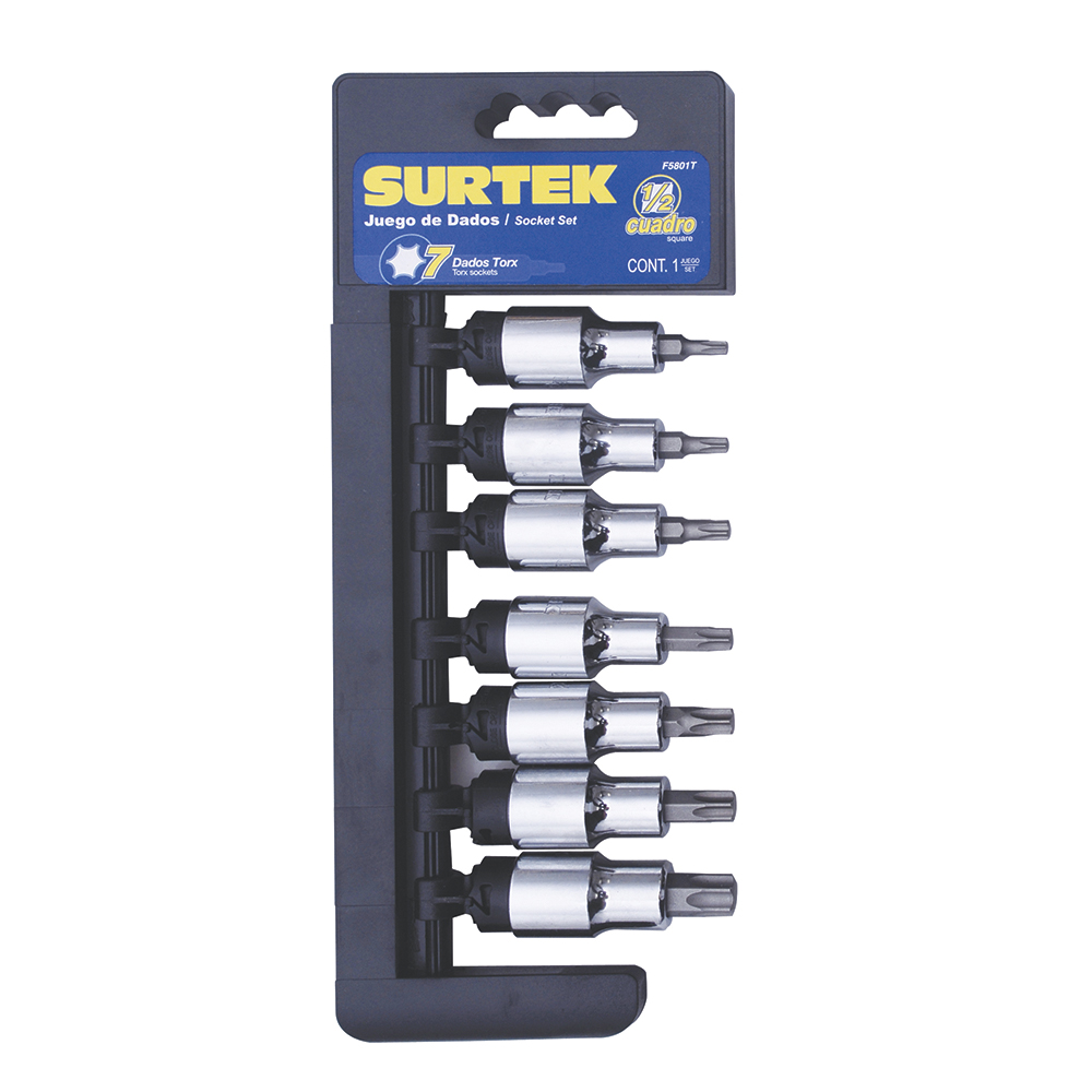 Foto 2 pulgar | Juego De Dados Con Punta Torx Cuadro De 1/2'', 7 Piezas Surtek