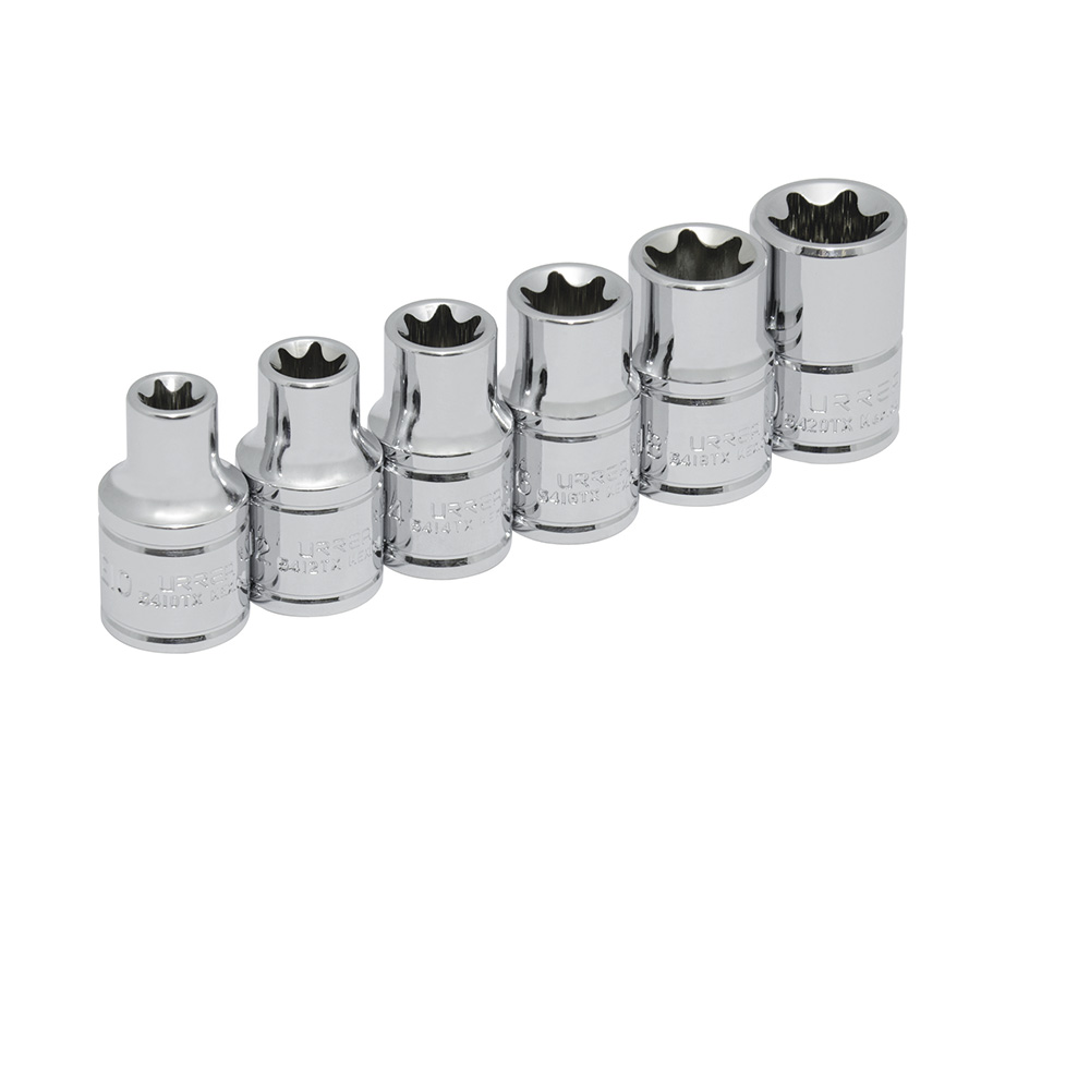 Juego De Dados Torx Hembra Cuadro De 1/2'', En Riel, 6 Piezas Urrea