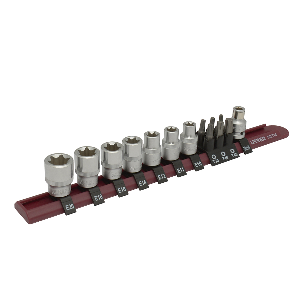 Juego De Dados Con Punta Torx Y Torx Hembra Cuadro De 3/8'', 14 Piezas Urrea
