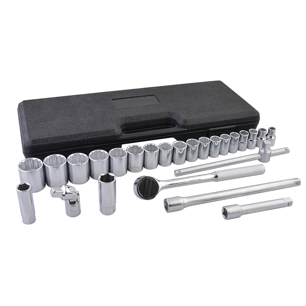 Juego De Dados Y Accesorios Cuadro De 1/2'' Combinado, 25 Piezas Surtek