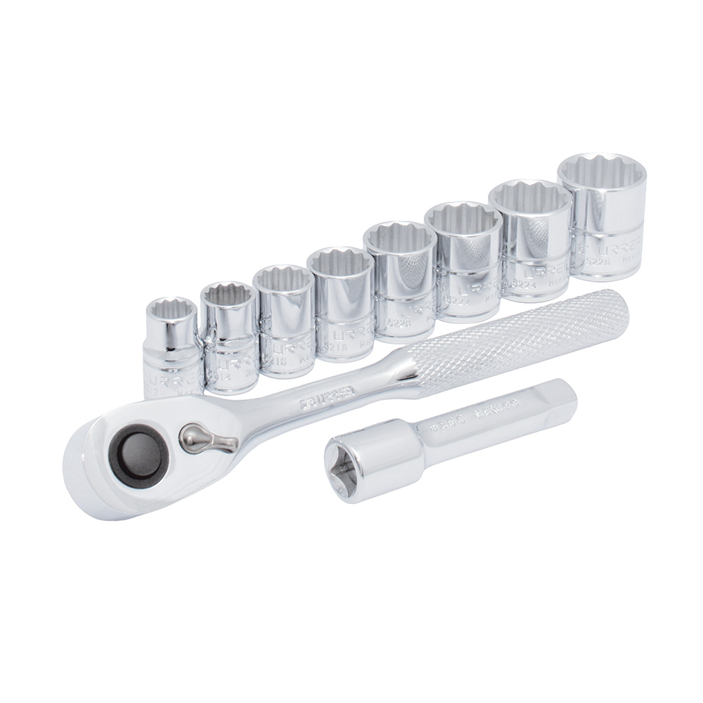 Juego De Dados Y Accesorios Cuadro De 3/8'' En Pulgadas, 10 Piezas Urrea
