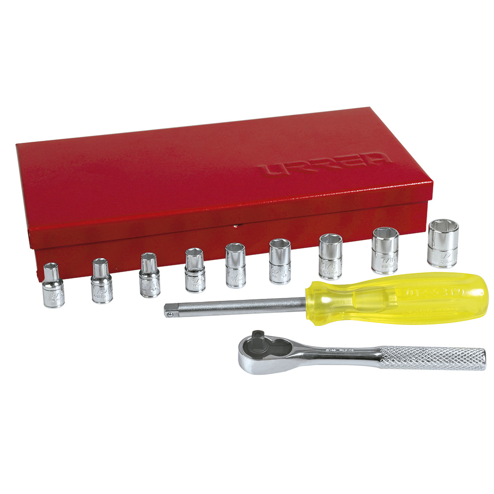 Juego De Dados Y Accesorios Cuadro De 1/4'' En Pulgadas, 12 Piezas Urrea