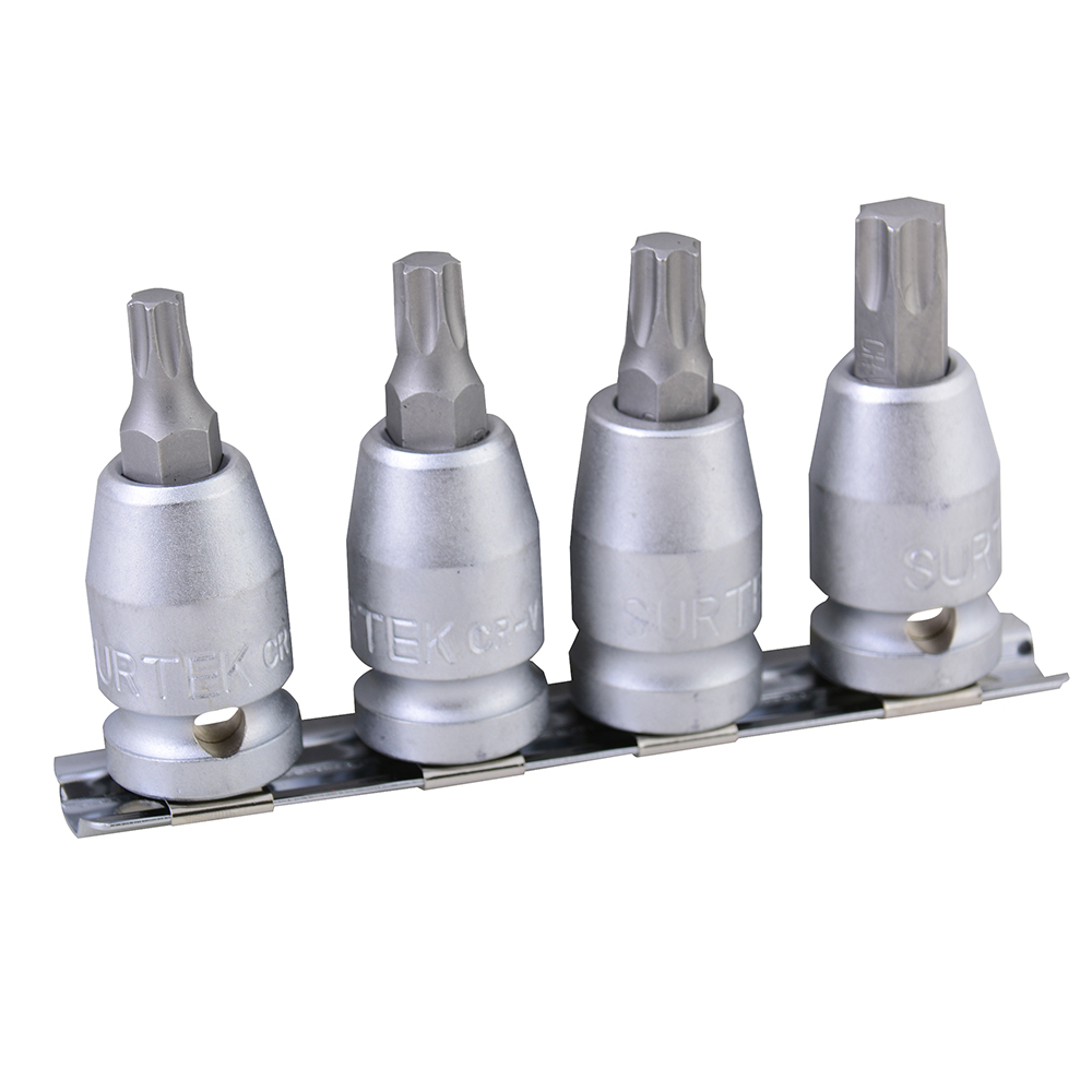 Juego De Dados Con Punta Torx Cuadro De 1/2'', 4 Piezas Surtek