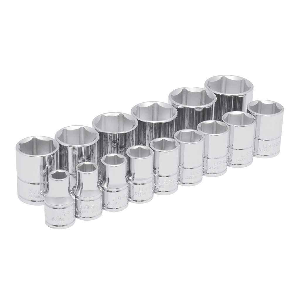 Juego De Dados Cuadro De 1/2'', 6 Puntas, En Pulgadas, 15 Piezas Urrea